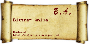 Bittner Anina névjegykártya